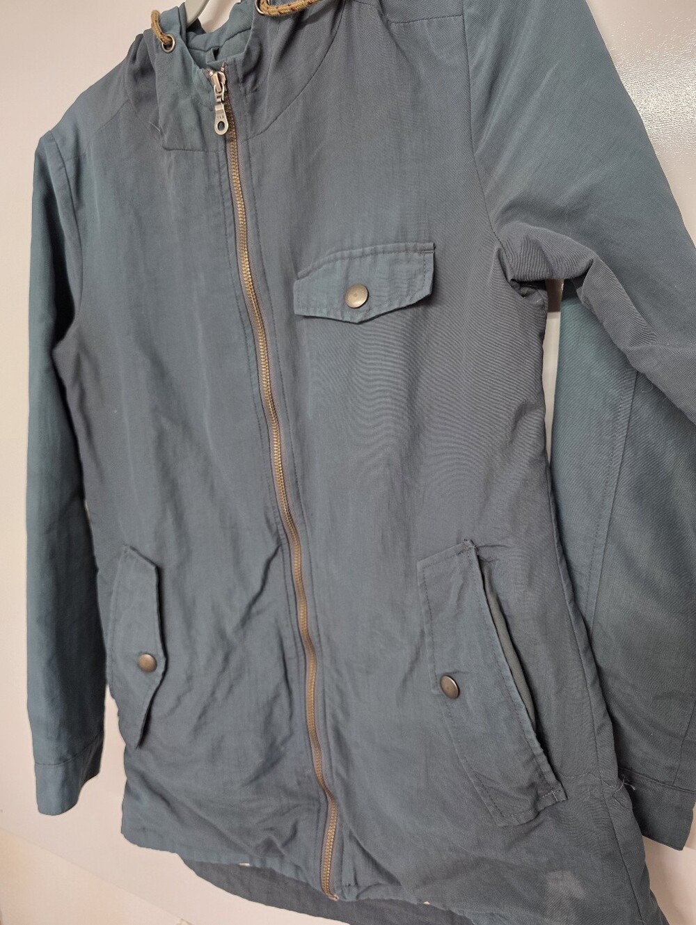 Bridge & Burn Warbler Dark Teal Hooded Jacket Size XS Full Zip Utility Outdoor